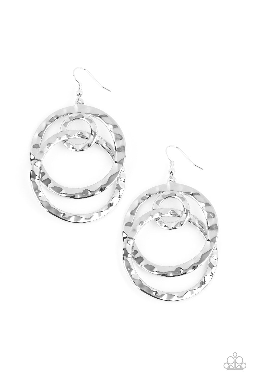 Paparazzi Modern Relic - Silver Earrings - A Finishing Touch 