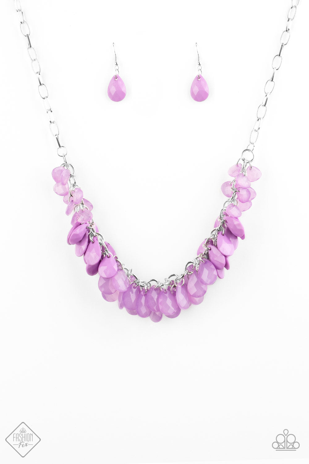 Paparazzi Colorfully Clustered - Purple Necklace - July's Fashion Fix 2020 - A Finishing Touch 