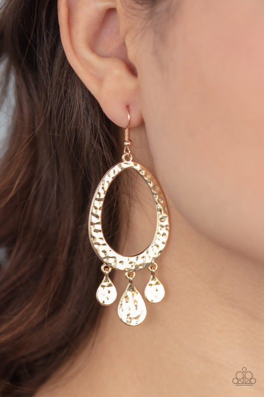 Paparazzi Taboo Trinket - Gold Earrings - A Finishing Touch 