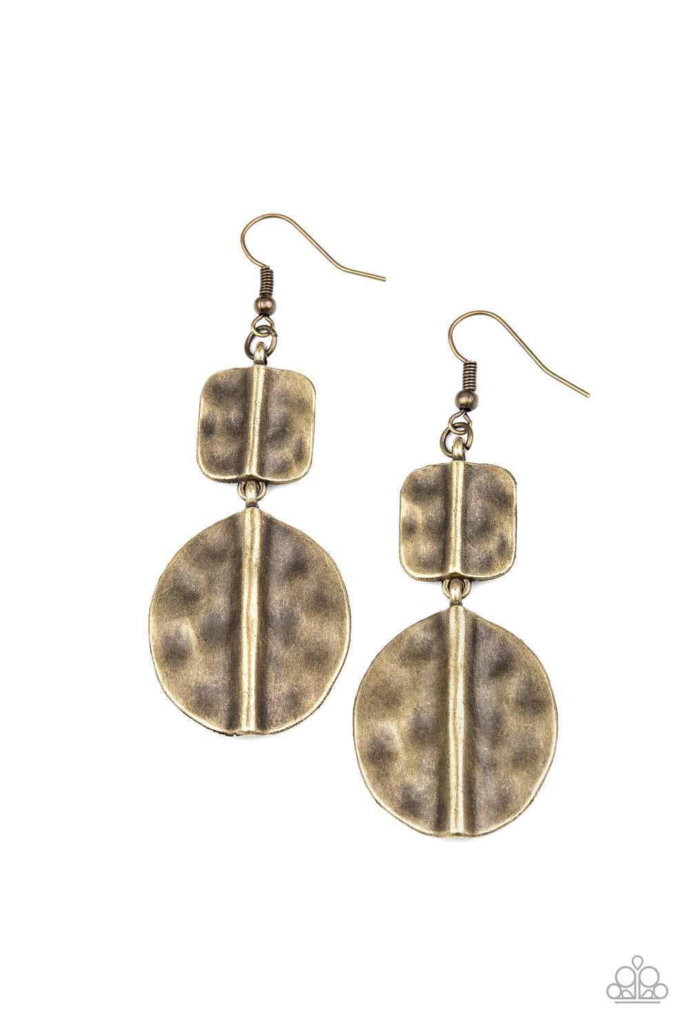 Paparazzi Lure Allure - Brass Antiqued Earrings - A Finishing Touch 