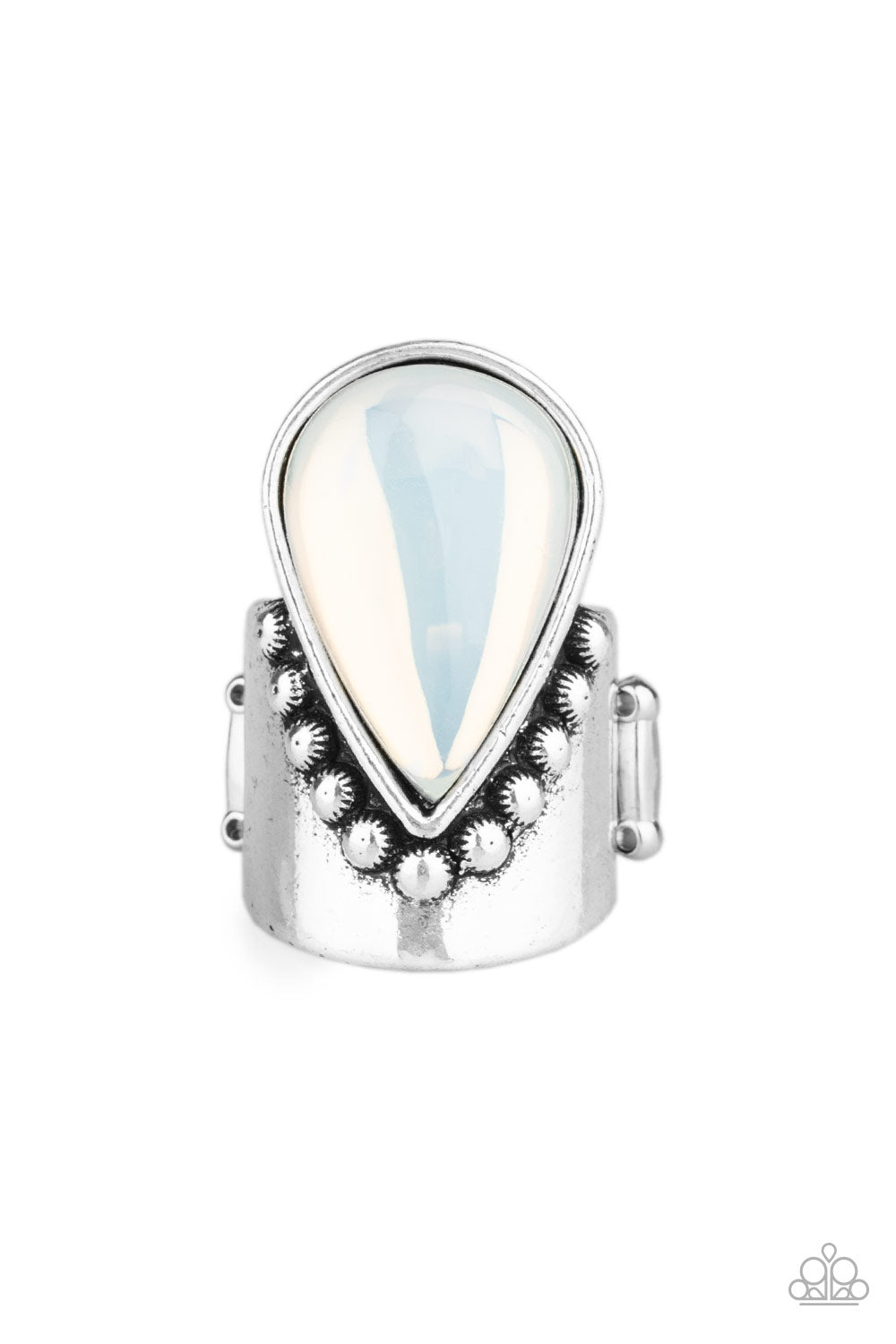 Paparazzi Opal Mist - White Ring - A Finishing Touch 