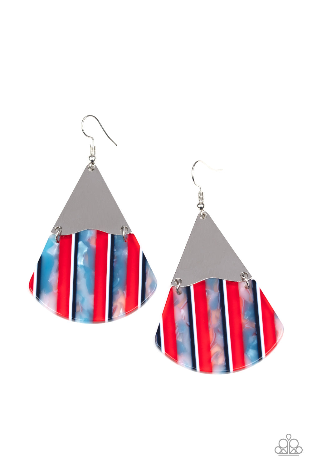 Paparazzi  Social Animal - Red Iridescent Earrings - Paparazzi Accessories Jewelry