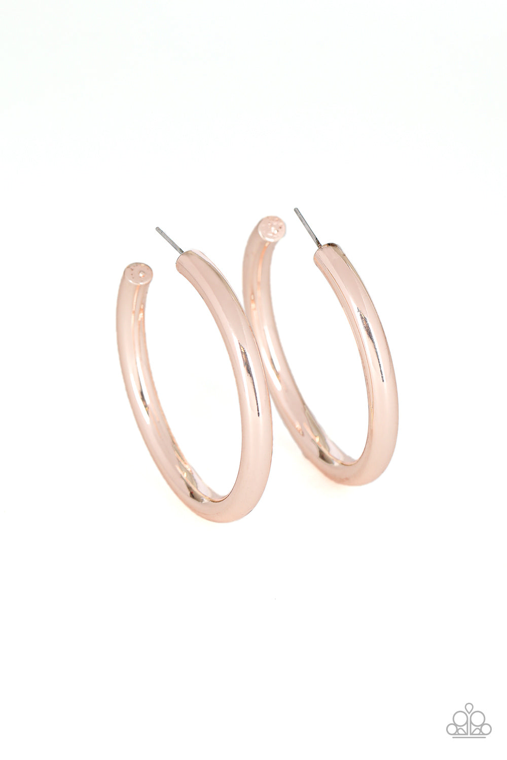 Paparazzi Hoop Hustle - Rose Gold Earrings - A Finishing Touch 