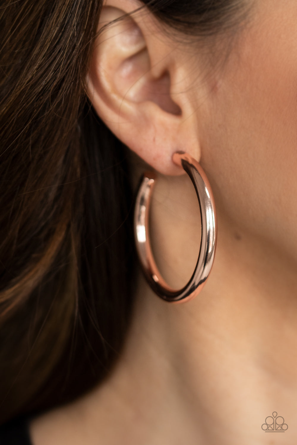 Paparazzi Hoop Hustle - Rose Gold Earrings - A Finishing Touch 