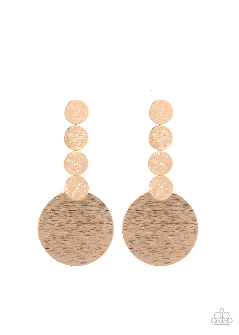 Paparazzi Idolized Illumination - Gold Earrings - A Finishing Touch 