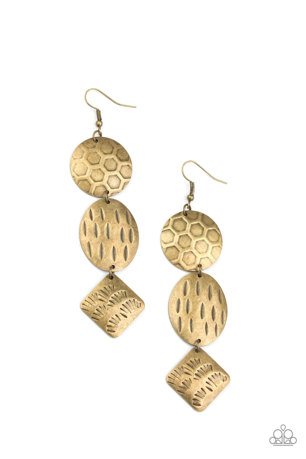 Paparazzi Mixed Movement - Brass Earrings - A Finishing Touch 