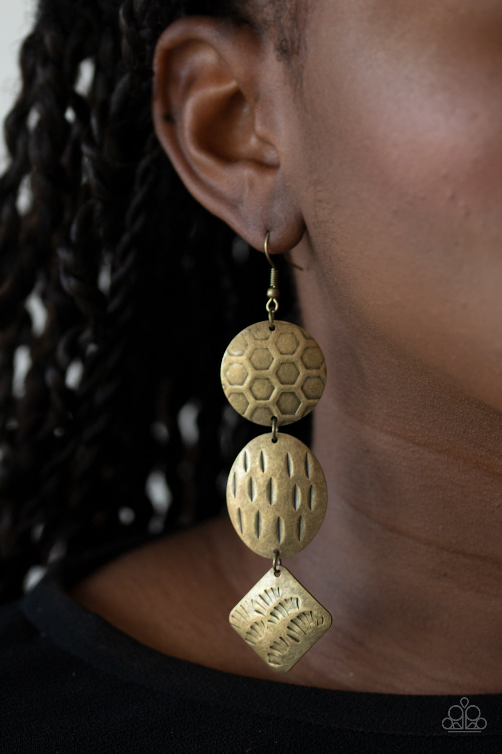 Paparazzi Mixed Movement - Brass Earrings - A Finishing Touch 