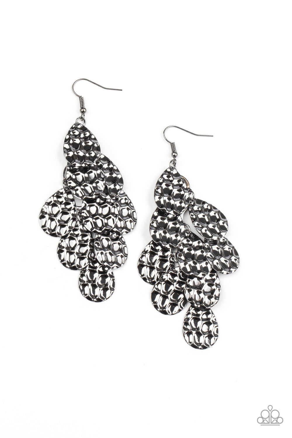 Paparazzi Instant Incandescence - Black Earrings - A Finishing Touch 