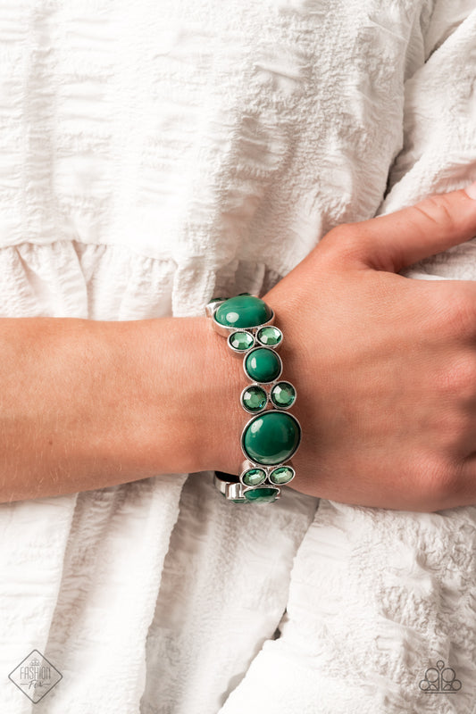 Paparazzi Celestial Escape - Green Bracelet - A Finishing Touch 