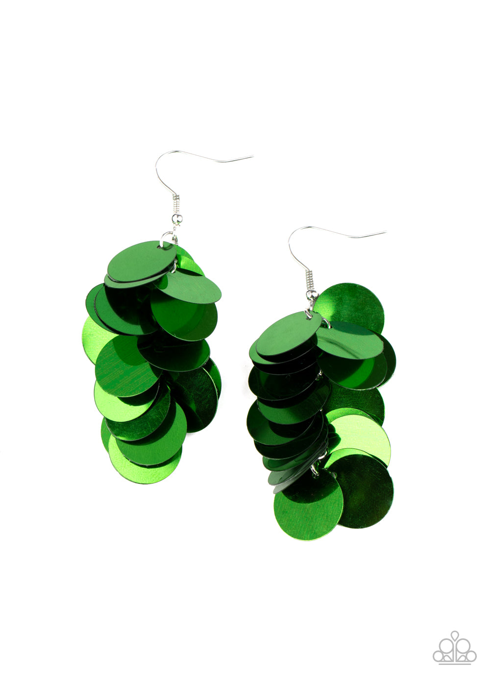 Paparazzi Now You SEQUIN It - Green Earrings - A Finishing Touch 