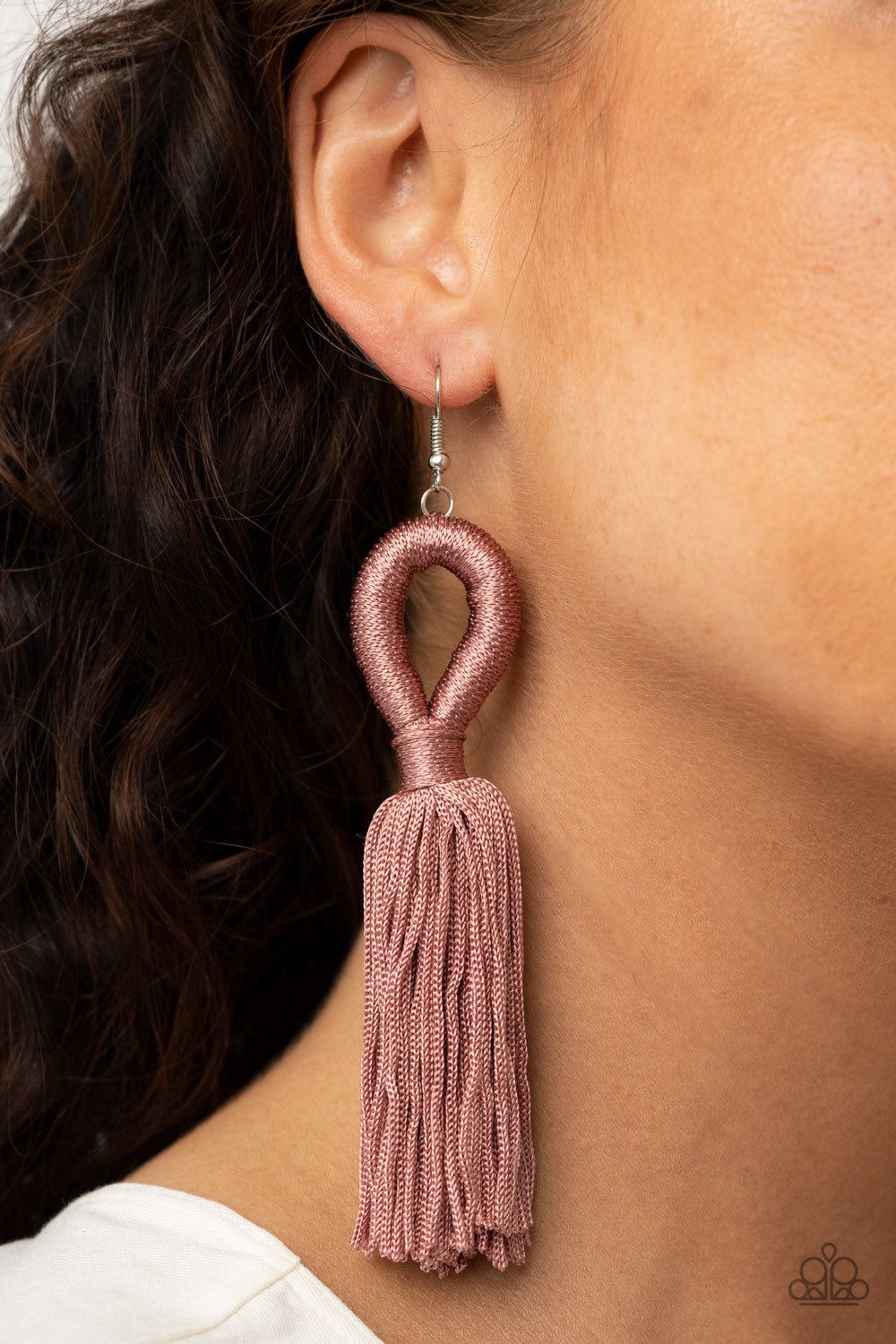 Paparazzi Tassels and Tiaras - Pink Earrings - A Finishing Touch 