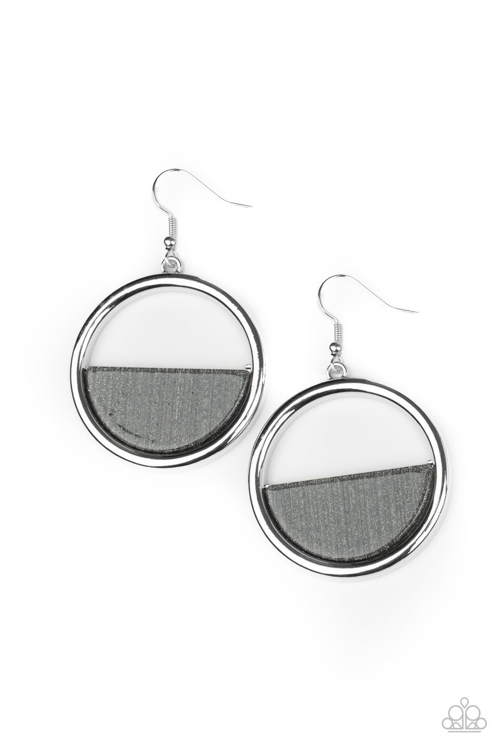 Paparazzi Stuck in Retrograde - Silver Earrings - A Finishing Touch 