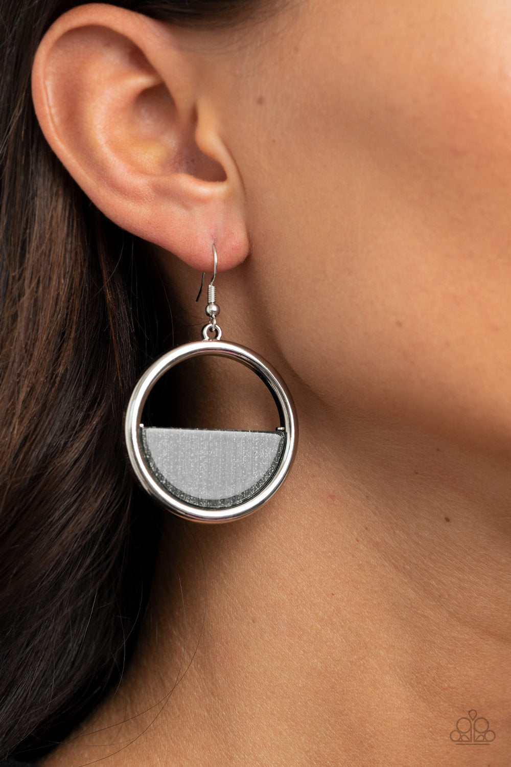 Paparazzi Stuck in Retrograde - Silver Earrings - A Finishing Touch 