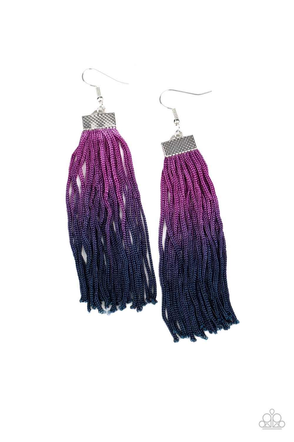 Paparazzi Dual Immersion - Purple Fringe Earrings - A Finishing Touch 