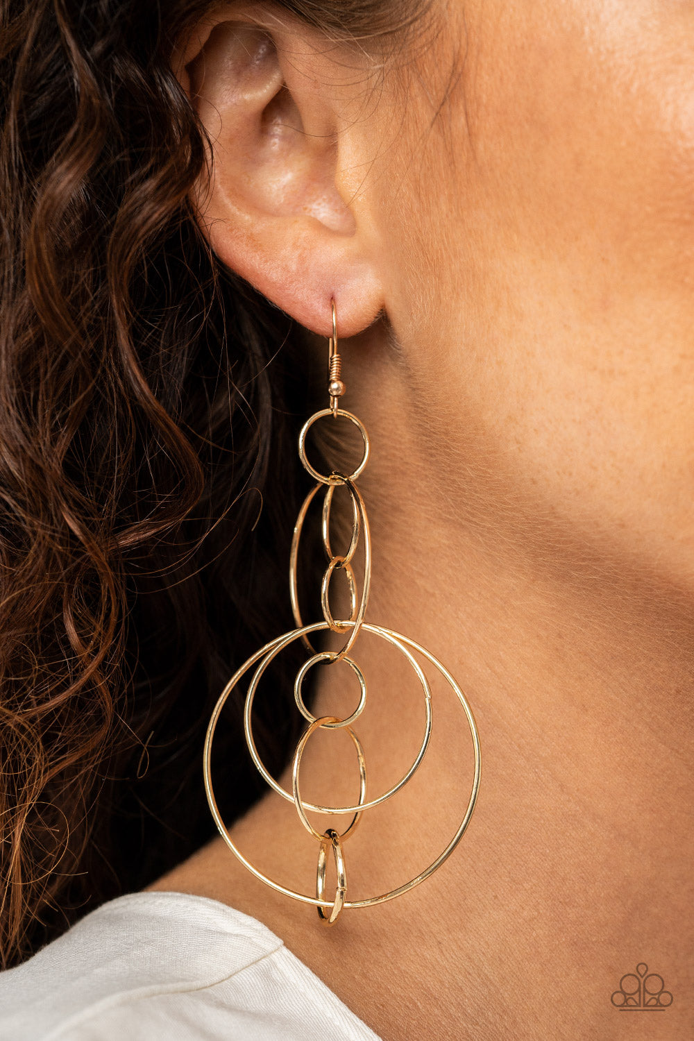 Paparazzi Running Circles Around You - Gold Hoop Earrings - A Finishing Touch 