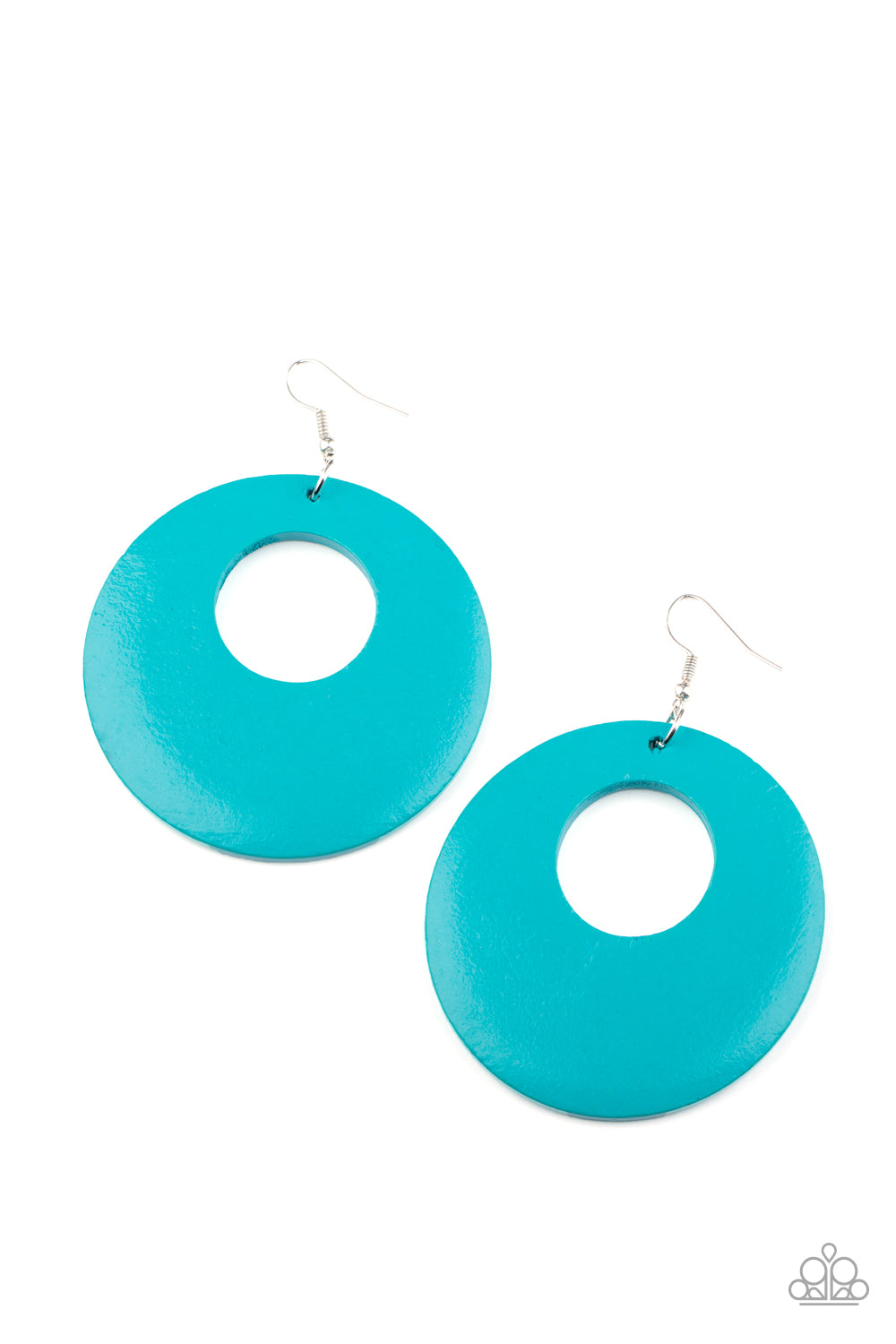 Paparazzi Island Hop - Blue Wooden Earrings - A Finishing Touch Jewelry