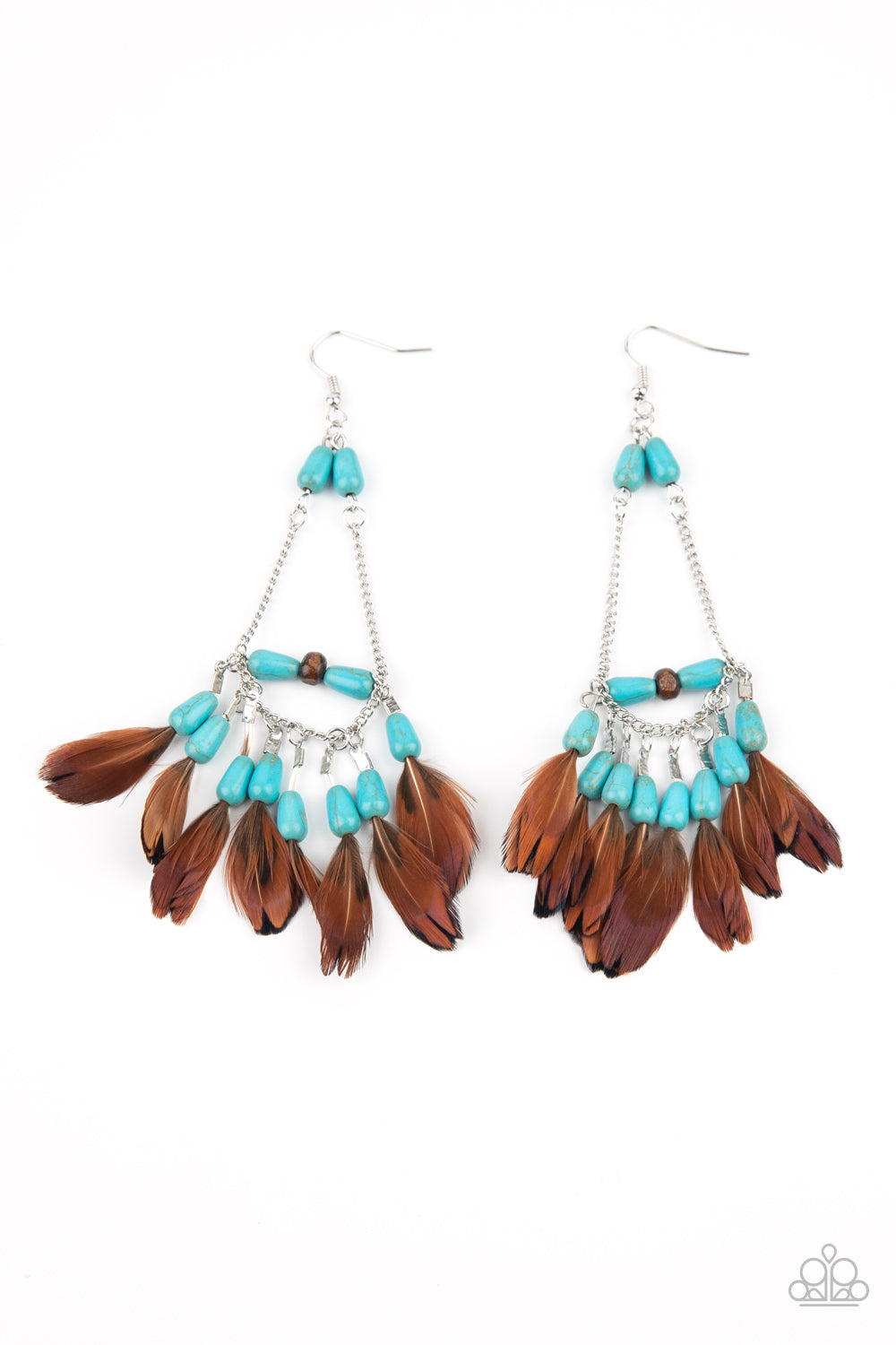 Paparazzi Haute Hawk - Blue Earrings - A Finishing Touch Jewelry