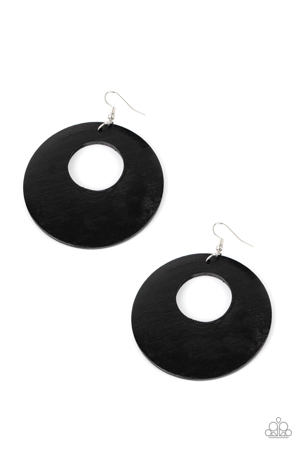 Paparazzi Island Hop - Black Wooden Earrings - A Finishing Touch 