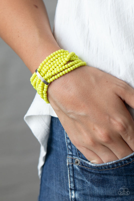 Paparazzi Thank Me LAYER - Yellow Bracelet - A Finishing Touch 