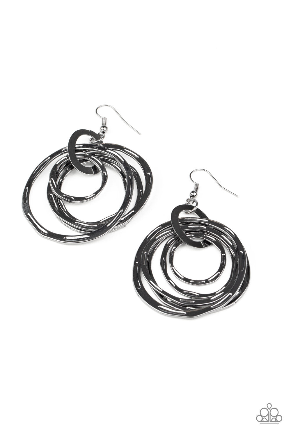 Paparazzi Ringing Radiance - Black Earrings - A Finishing Touch 