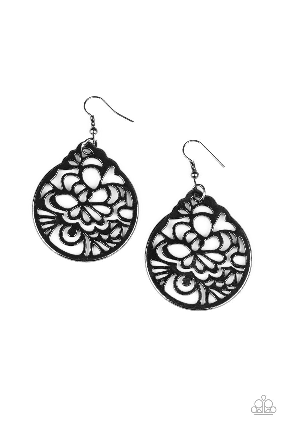 Paparazzi Garden Mosaic - Black Antiqued Earrings - A Finishing Touch 