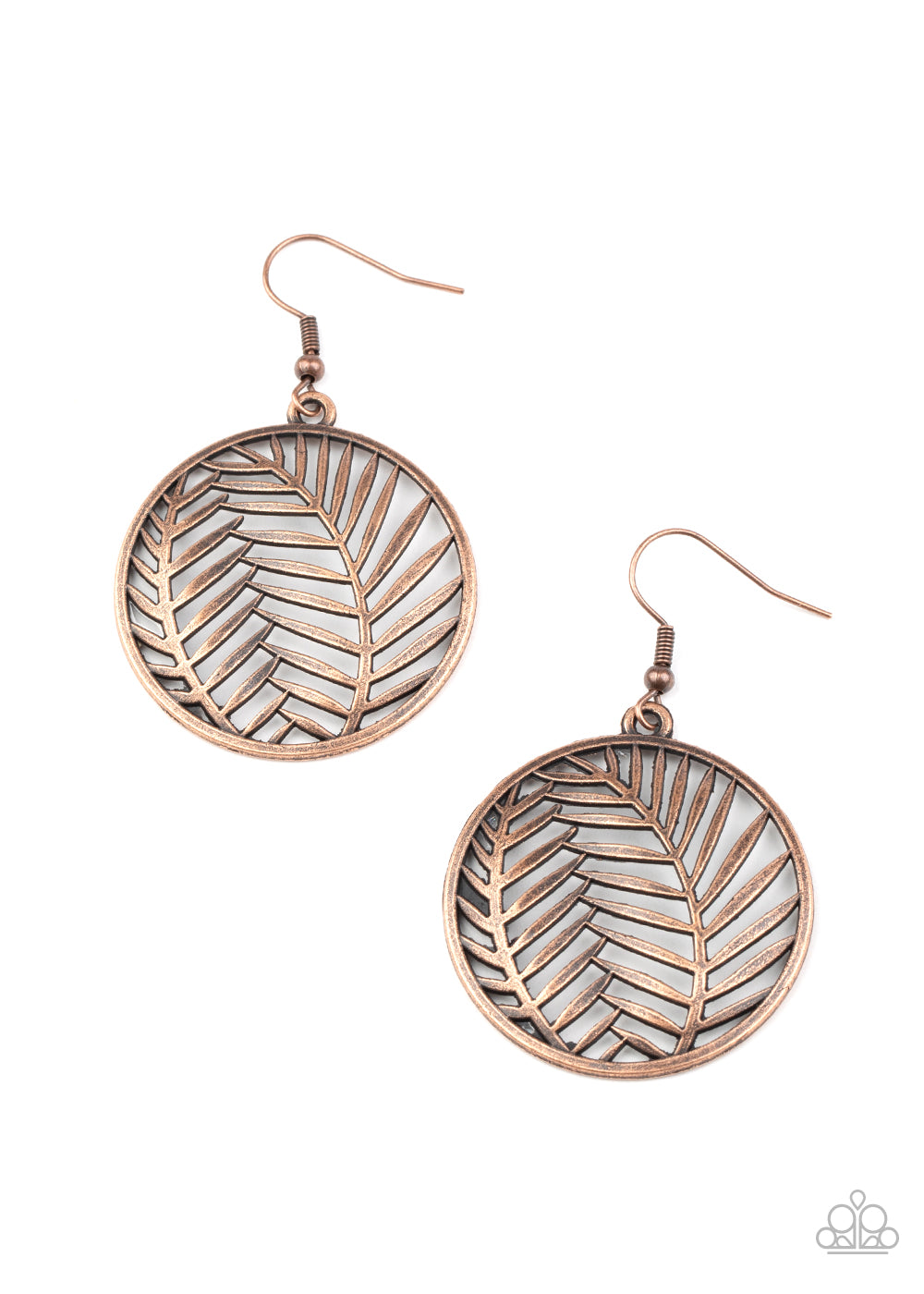 Paparazzi Palm Perfection - Copper Earrings - A Finishing Touch 