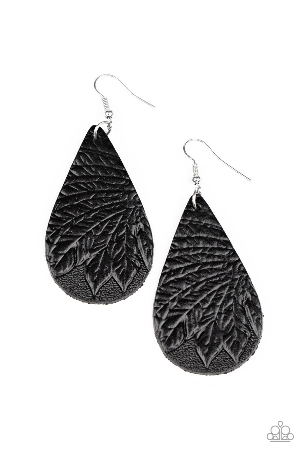 Paparazzi Everyone Remain PALM! - Black Earrings - A Finishing Touch 