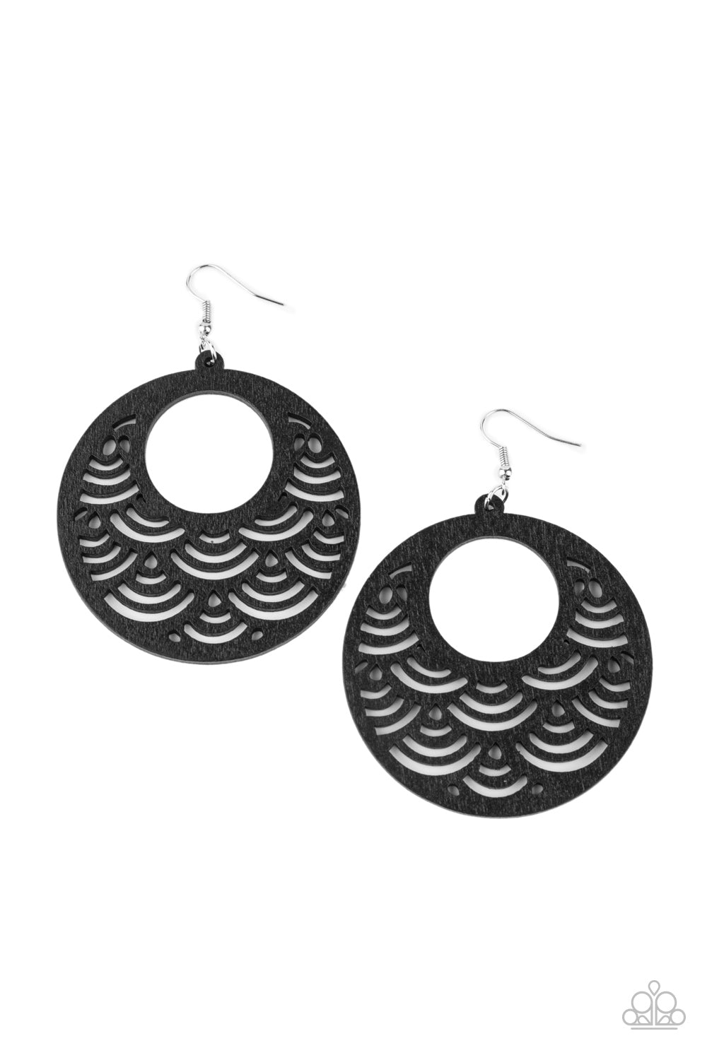 Paparazzi SEA Le Vie! - Black Earrings - A Finishing Touch 