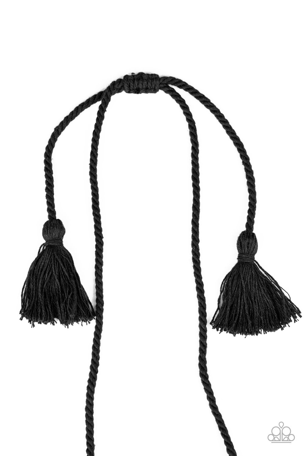 Paparazzi Macrame Mantra - Black Necklace - A Finishing Touch 