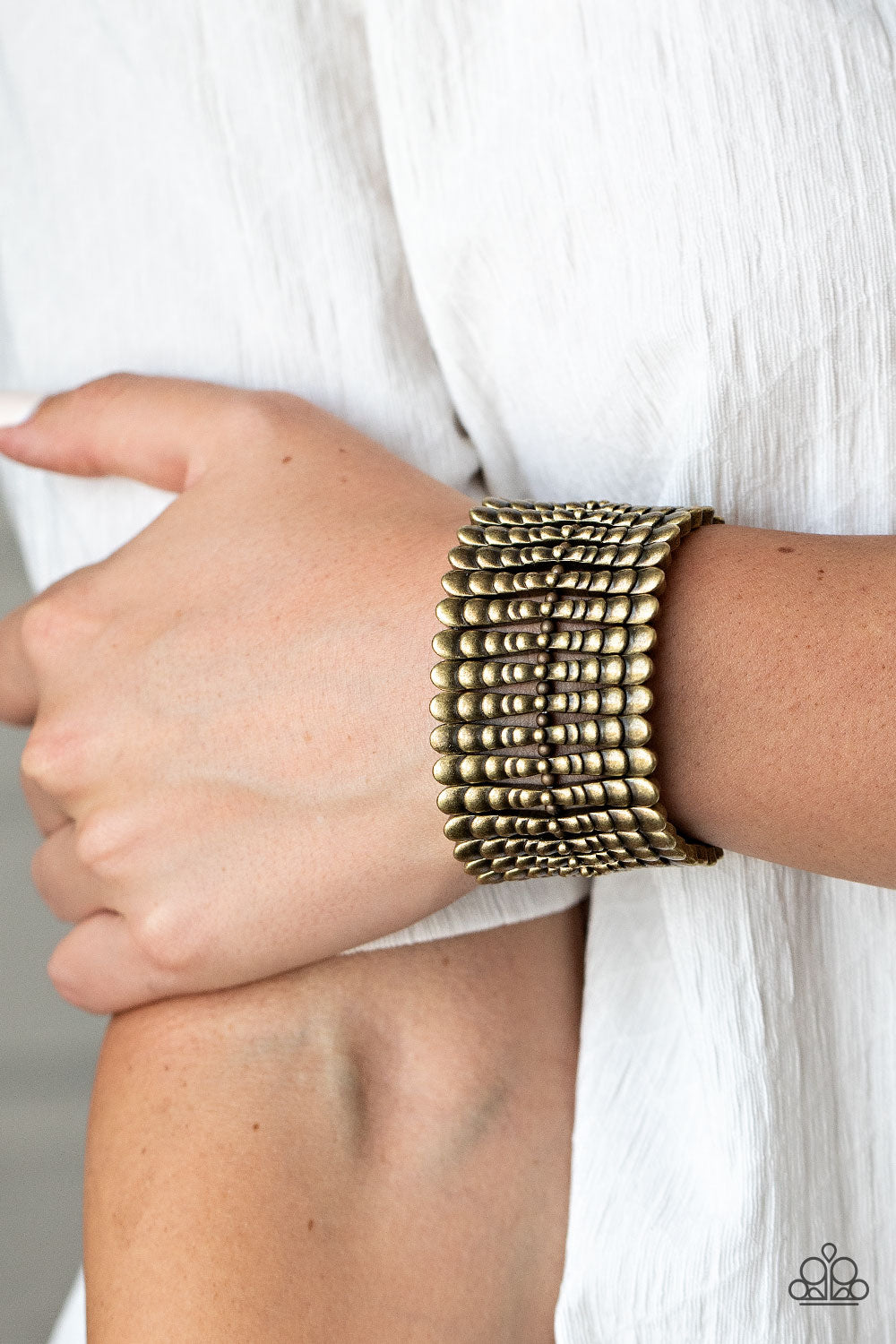 Paparazzi Level The Field - Brass Bracelet - A Finishing Touch 