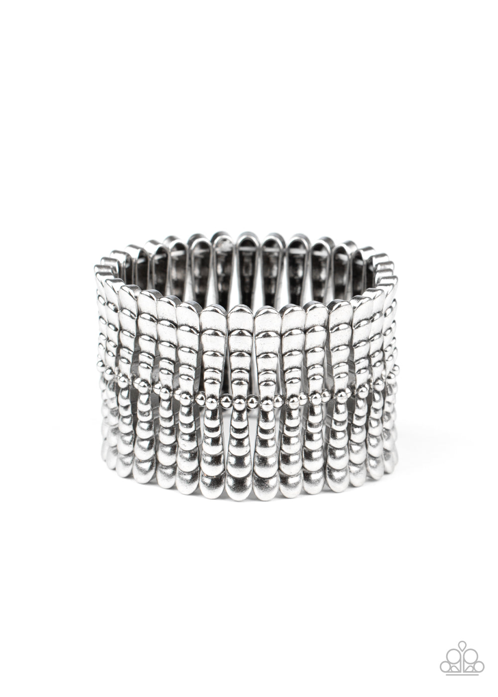 Paparazzi Level The Field - Silver Bracelet - A Finishing Touch 