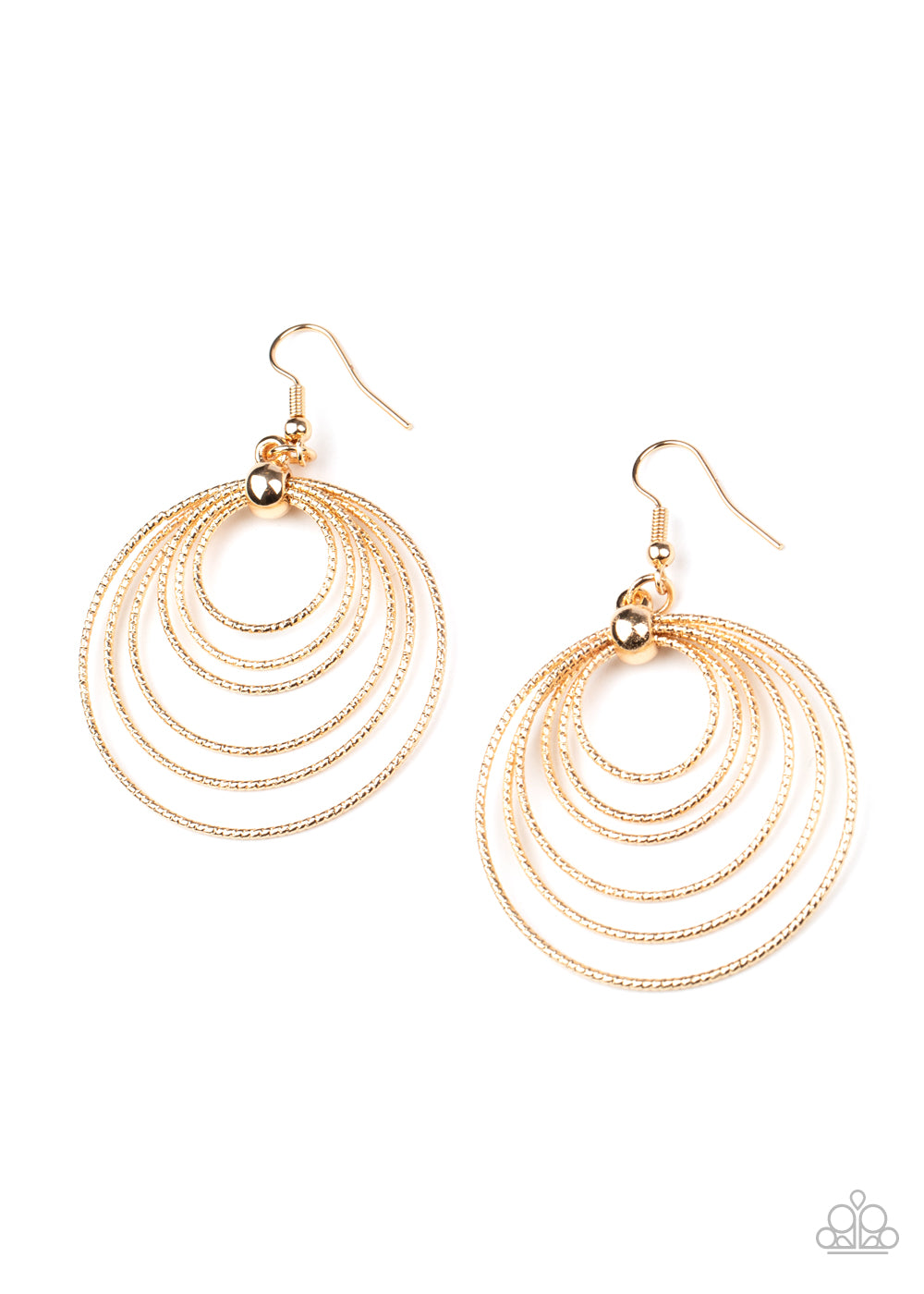 Paparazzi Elliptical Elegance - Gold Earrings - A Finishing Touch 