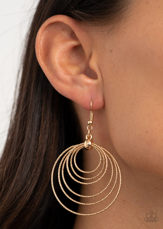 Paparazzi Elliptical Elegance - Gold Earrings - A Finishing Touch 