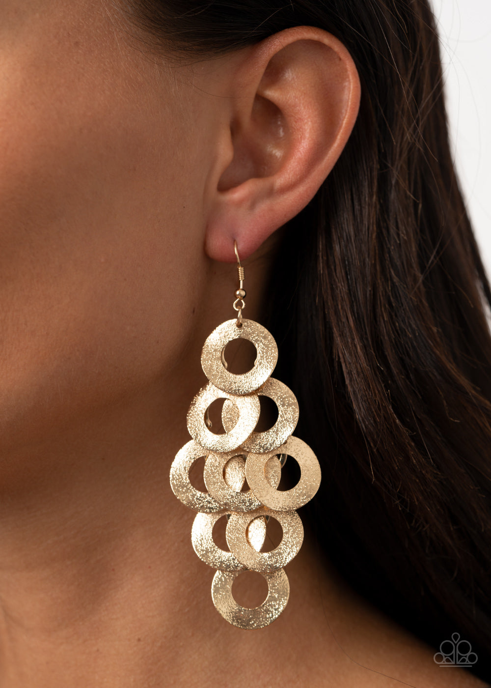 Paparazzi Scattered Shimmer - Gold Earrings - A Finishing Touch 