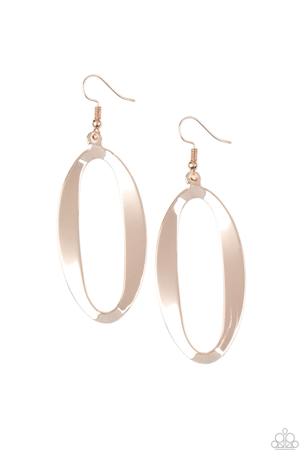 Paparazzi OVAL My Head - Rose Gold Hoop Earrings - A Finishing Touch 