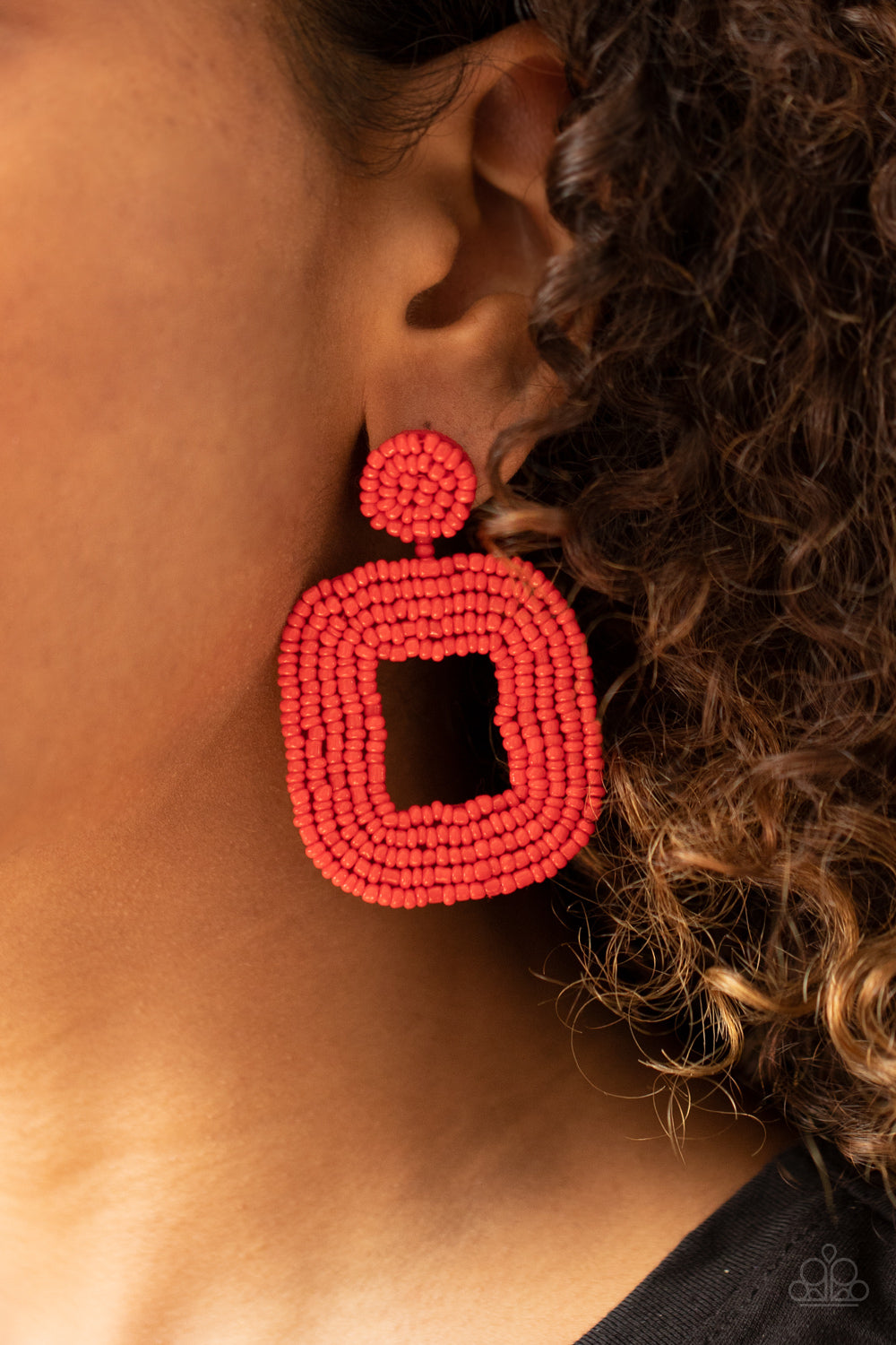 Paparazzi Beaded Bella - Red Earrings - A Finishing Touch 