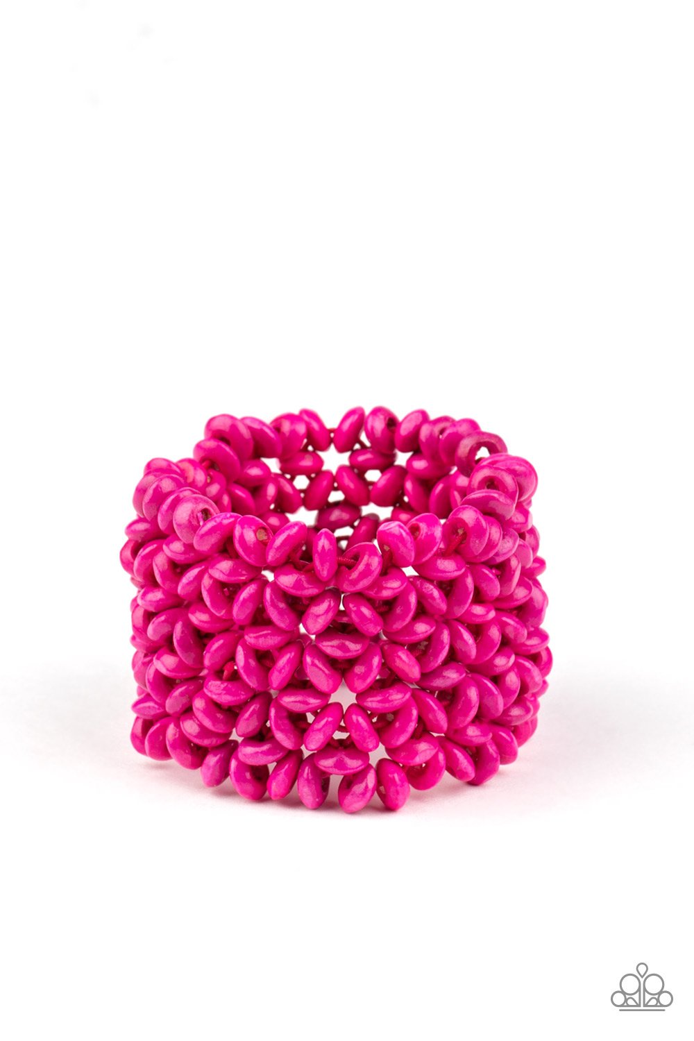 Paparazzi Island Expression - Pink Wooden Bracelet - A Finishing Touch Jewelry
