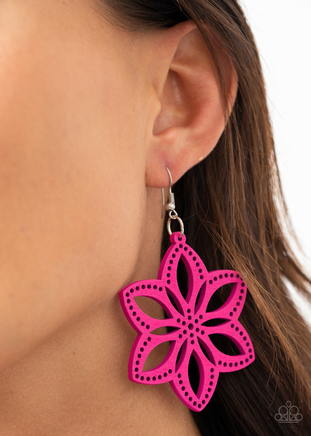 Paparazzi Bahama Blossoms - Pink Earrings - A Finishing Touch 