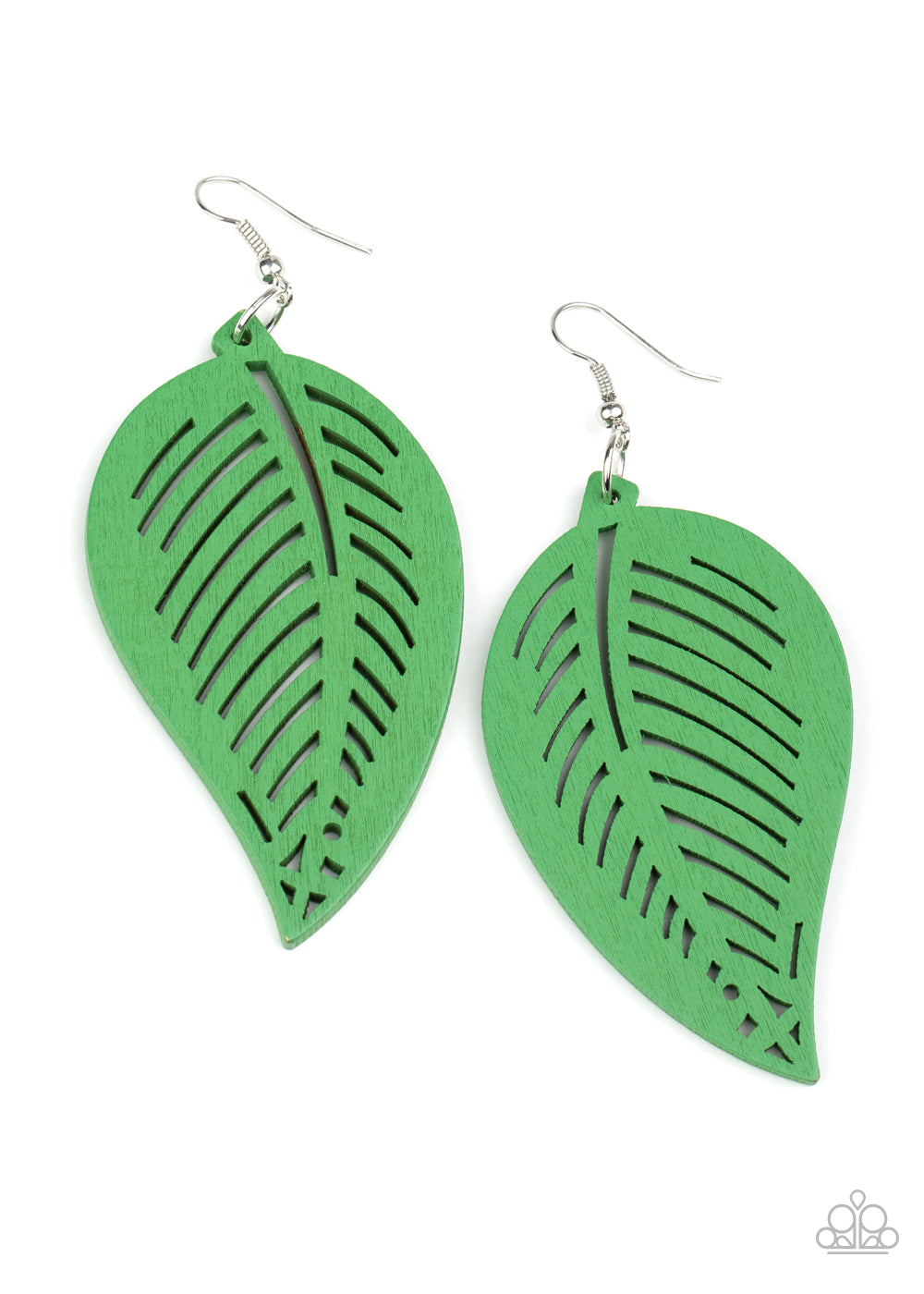 Paparazzi Tropical Foliage - Green Earrings - A Finishing Touch 