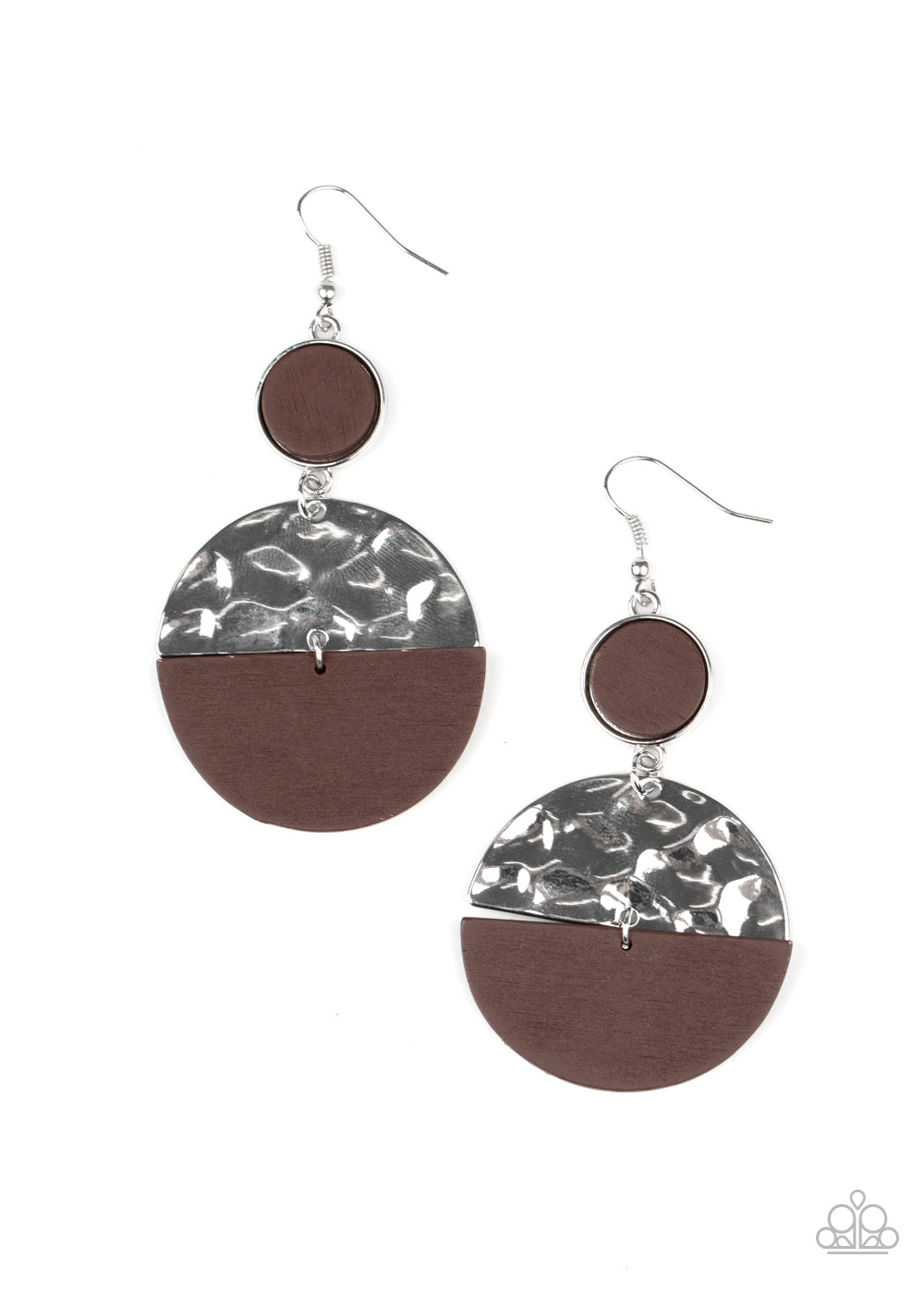 Paparazzi Natural Element - Brown Earrings - A Finishing Touch 