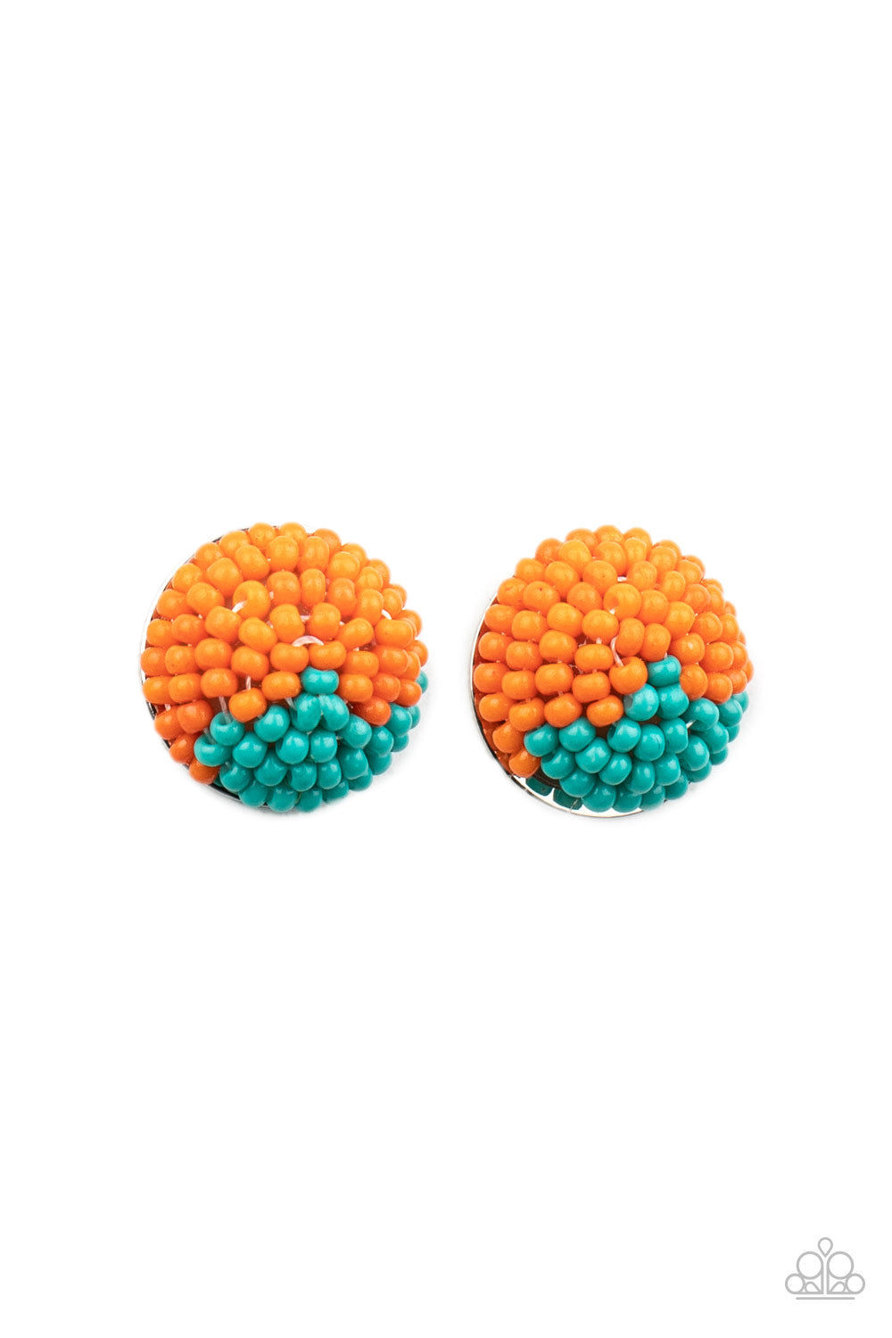 Paparazzi As Happy As Can BEAD - Orange Earrings - A Finishing Touch 