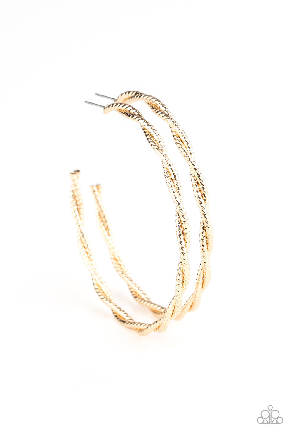 Paparazzi Totally Throttled - Gold Hoop Earrings - A Finishing Touch 