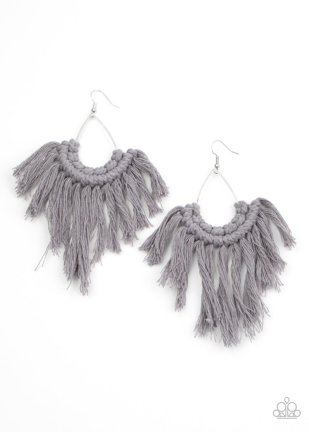 Paparazzi Wanna Piece Of MACRAME? - Silver Earrings - A Finishing Touch 