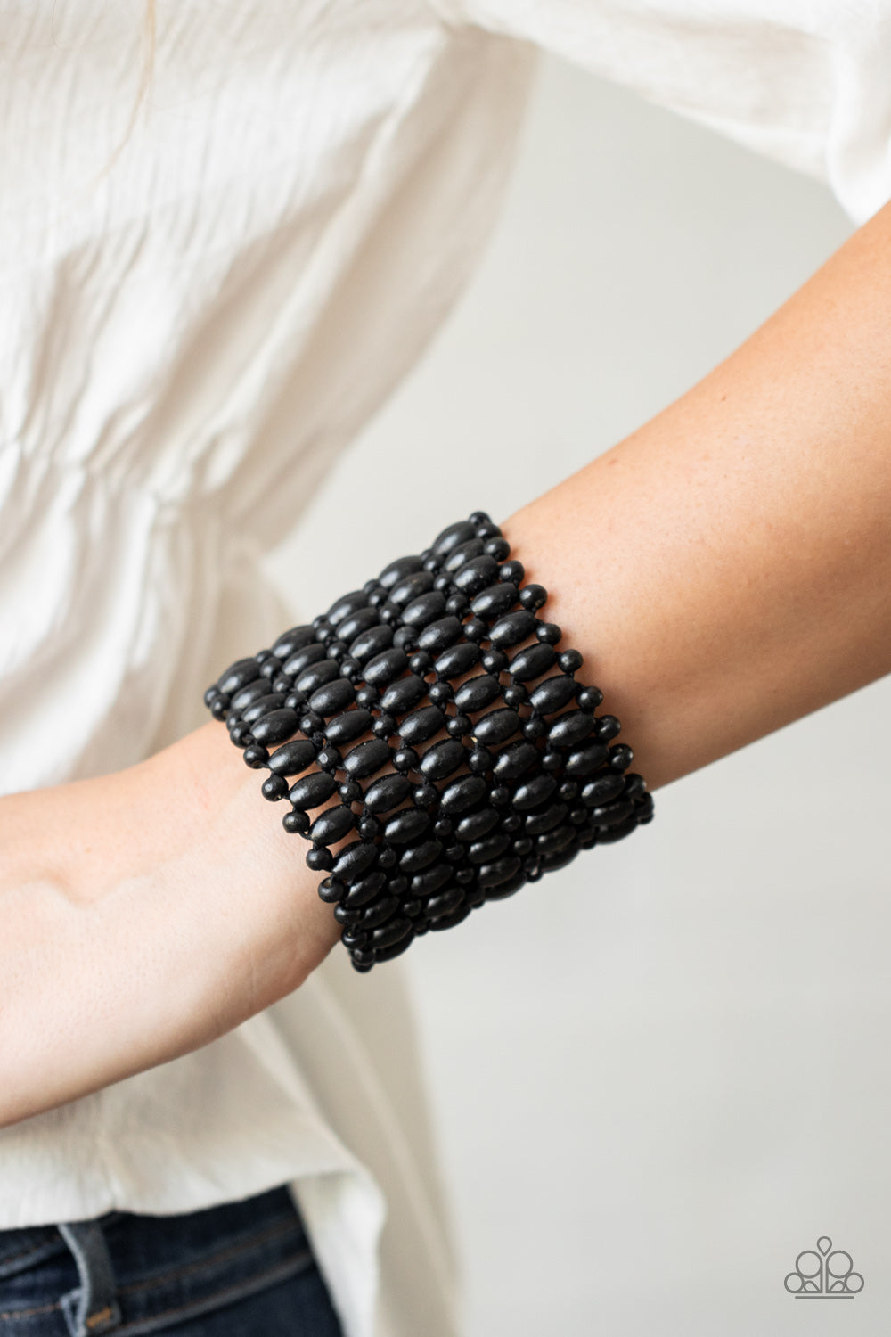 Paparazzi Way Down In Kokomo - Black Wooden Beads Bracelet - A Finishing Touch 