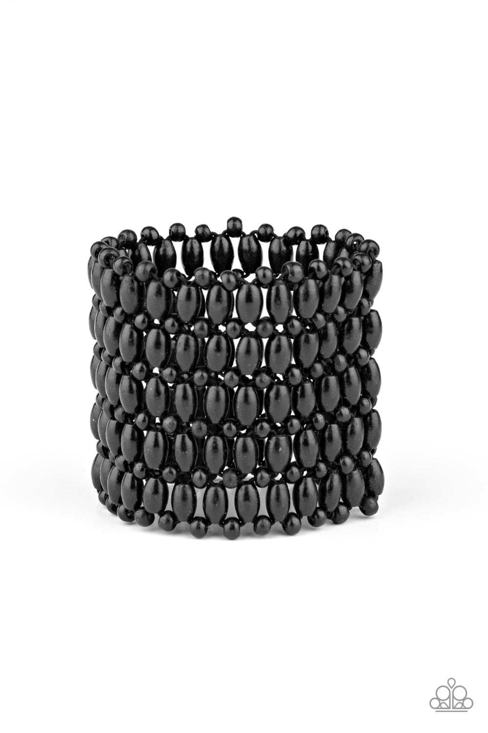 Paparazzi Way Down In Kokomo - Black Wooden Beads Bracelet - A Finishing Touch 