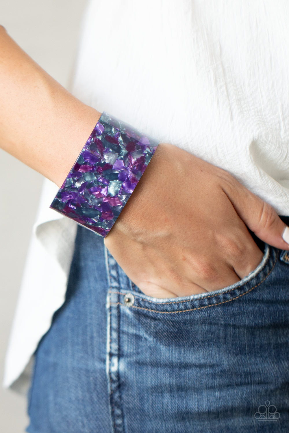 Paparazzi Freestyle Fashion - Purple Acrylic Bracelet - A Finishing Touch 