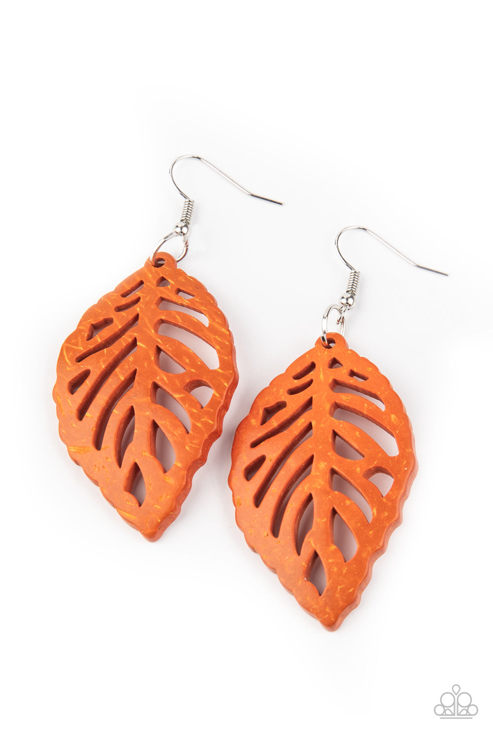 Paparazzi LEAF Em Hanging - Orange Earrings - A Finishing Touch Jewelry