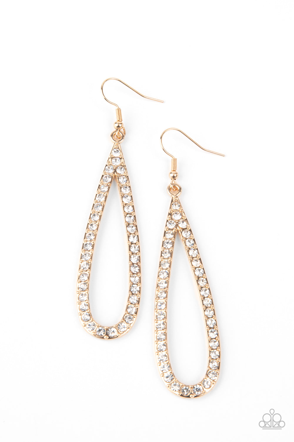 Paparazzi Glitzy Goals - Gold Teardrop Earrings - A Finishing Touch 