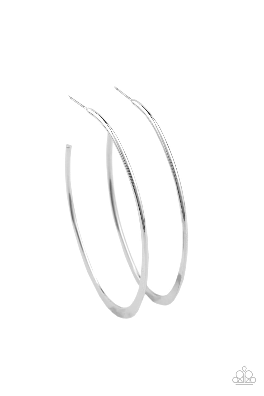 Paparazzi Flatlined - Silver Earrings - A Finishing Touch 