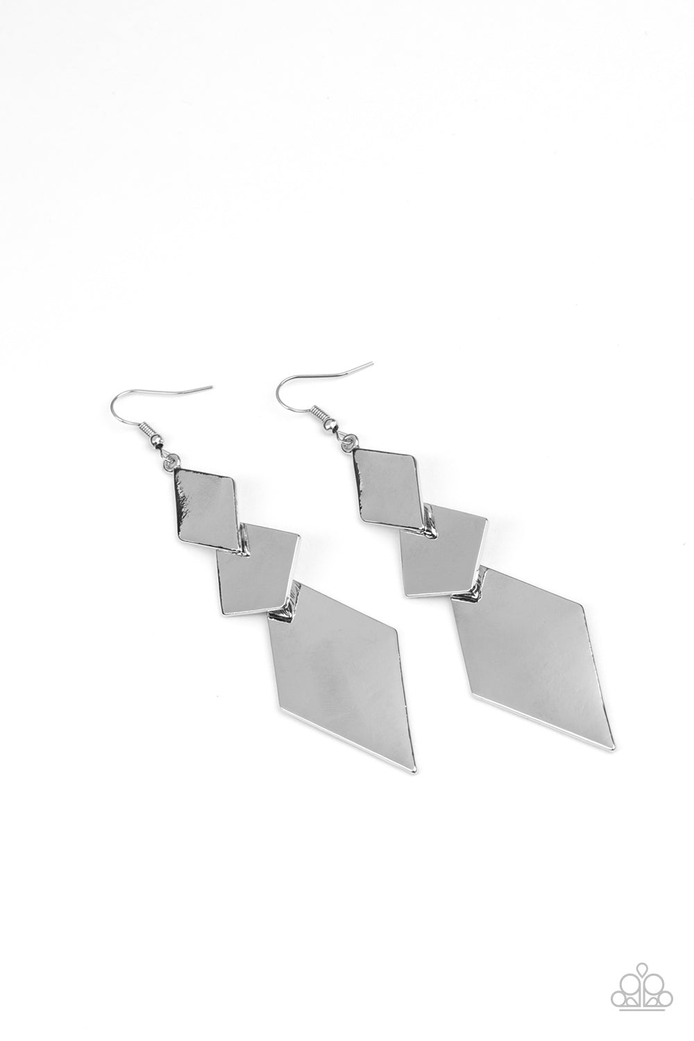 Paparazzi Danger Ahead - Silver Earrings - A Finishing Touch 